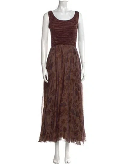 Pre-owned Mary Mcfadden Vintage Long Dress In Burgundy