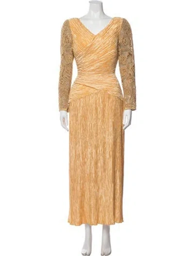 Pre-owned Mary Mcfadden Vintage Long Dress In Gold