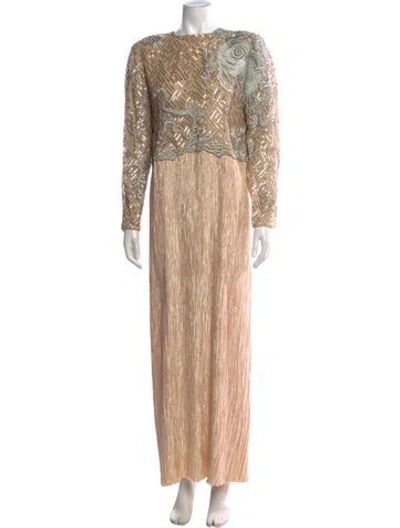 Pre-owned Mary Mcfadden Vintage Long Dress In Gray