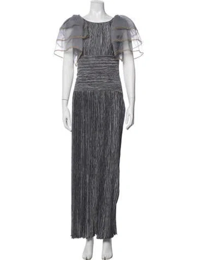 Pre-owned Mary Mcfadden Vintage Long Dress In Gray