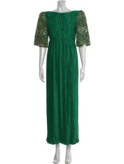 Pre-owned Mary Mcfadden Vintage Long Dress In Green