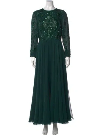 Pre-owned Mary Mcfadden Vintage Long Dress In Green
