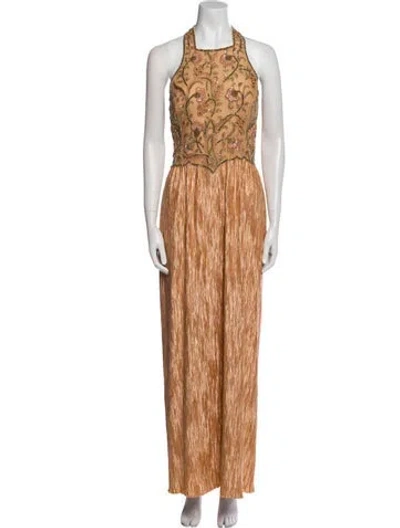 Pre-owned Mary Mcfadden Vintage Long Dress In Neutral