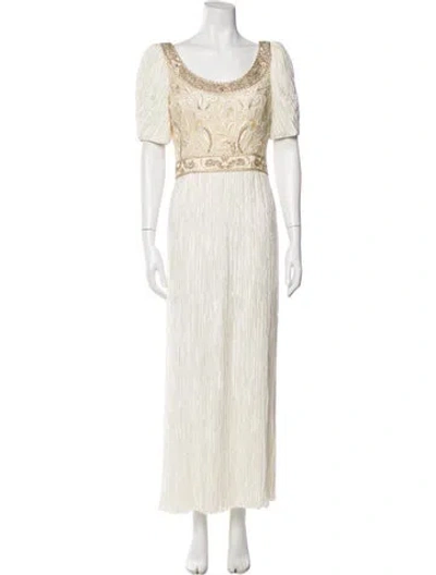 Pre-owned Mary Mcfadden Vintage Long Dress In Neutral