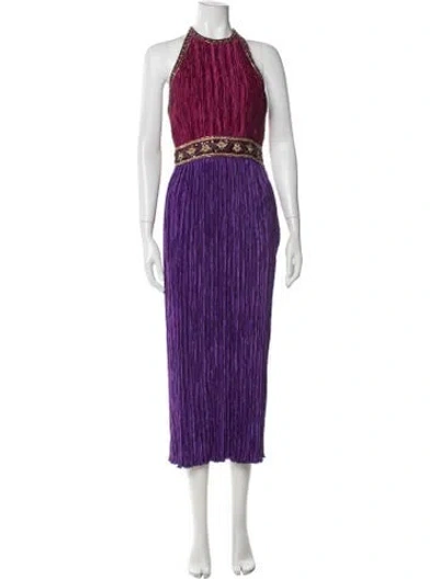 Pre-owned Mary Mcfadden Vintage Long Dress In Pink/purple