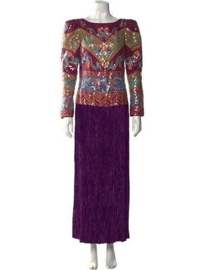 Pre-owned Mary Mcfadden Vintage Long Dress In Purple