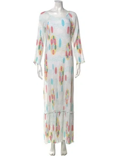 Pre-owned Mary Mcfadden Vintage Long Dress In White