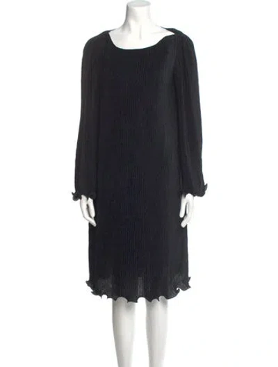 Pre-owned Mary Mcfadden Vintage Midi Length Dress In Black