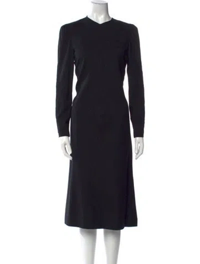 Pre-owned Mary Mcfadden Vintage Midi Length Dress In Black