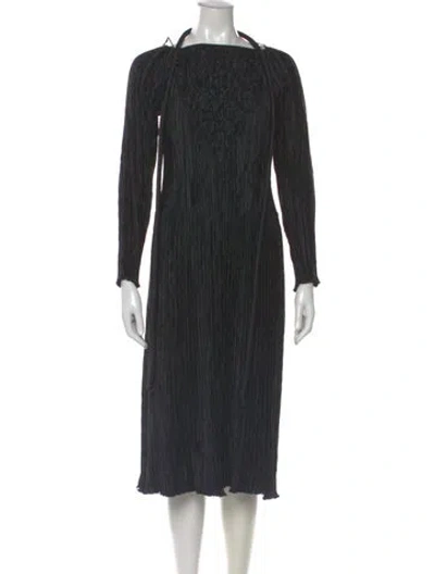Pre-owned Mary Mcfadden Vintage Midi Length Dress In Black