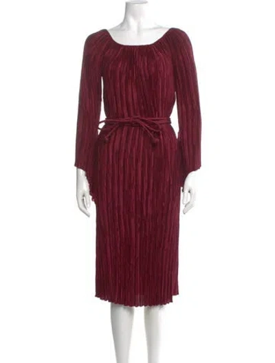 Pre-owned Mary Mcfadden Vintage Midi Length Dress In Burgundy