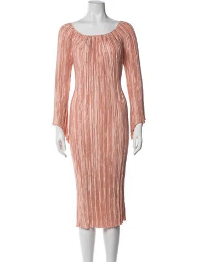Pre-owned Mary Mcfadden Vintage Midi Length Dress In Pink