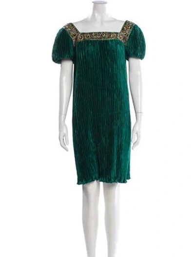Pre-owned Mary Mcfadden Vintage Mini Dress In Green