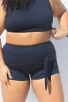 Mary Mercedes Black Moe Tie-front Swim Shorts In Black