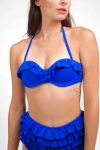 Mary Mercedes Ruby Ruffle Bikini Bra In Royal Blue