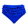 Mary Mercedes Ruby Ruffle Bikini Bottom In Blue