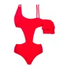 Mary Mercedes Rafa One Piece Swimsuit With Ruffle Sleeve In Red