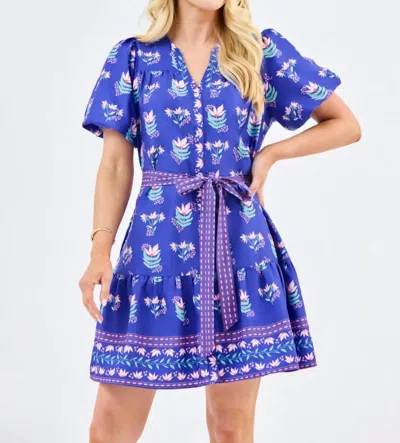 Mary Square Addison Petal Keepsake Dress In Blue In Multi