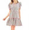 Mary Square Adelyn Mini Dress In Honey Vines Coral In Multi