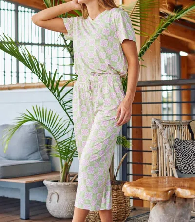 Mary Square Alli Cropped Pants Set In Quilted Charm