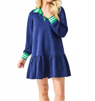 Mary Square Allison Dress In Navy In Blue