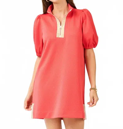 Mary Square Andie Dress In Coral In Red