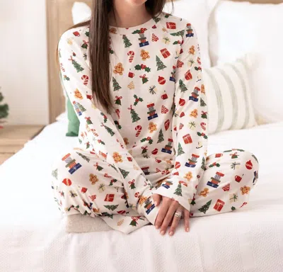 Mary Square Anne Christmas Morning Pajama Pants Set In White