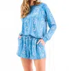 Mary Square Annie Pajama Top & Short Set In Ivy Lane Blue In Blue