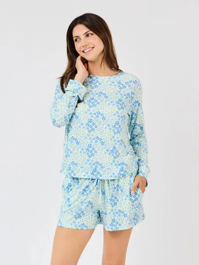 Mary Square Annie Shorts Set In Larkspur Fields Blue