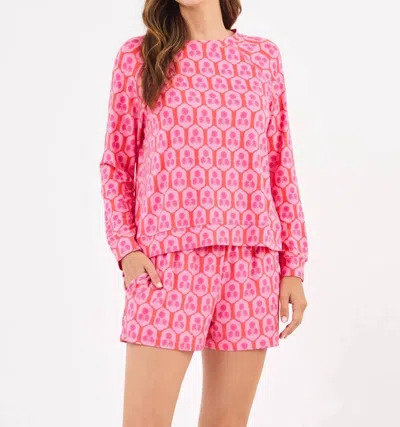 Mary Square Annie Shorts Set In Rosette Charm Pink