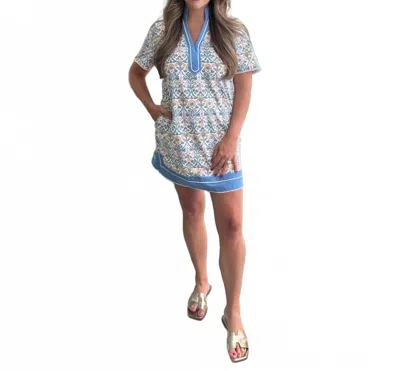 Mary Square Brenda Ashdown Abbey Mini Dress In Blue