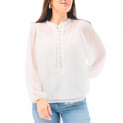 Mary Square Brianna Button Down Top In Cream In White