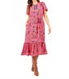 Mary Square Camila Dress In Toile Tulip Coral In Multi