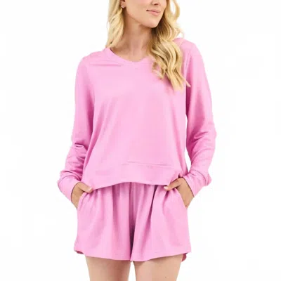 Mary Square Carly Short Lounge Set In Pink Peony