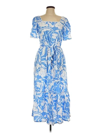 Mary Square Casual Dress In Blue