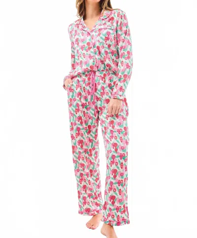 Mary Square Charlotte Pajama Set In Trim The Tree In Pink