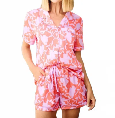 Mary Square Charlotte Pajama Short Set In Garden Grace In Multi
