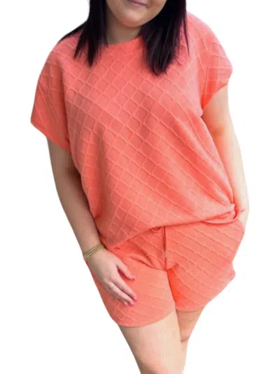 Mary Square Claire Set In Coral In Pink