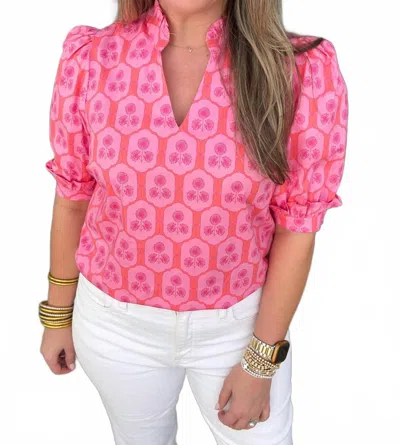 Mary Square Colette Rosette Charm Top In Pink