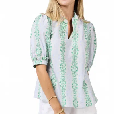 Mary Square Colette Top In Heirloom Vine Green