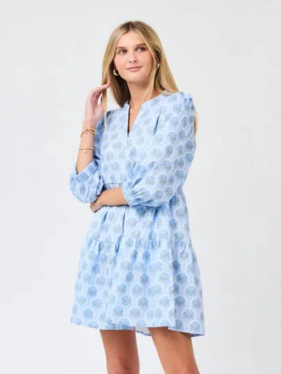Mary Square Cooper Mini Dress In Blue