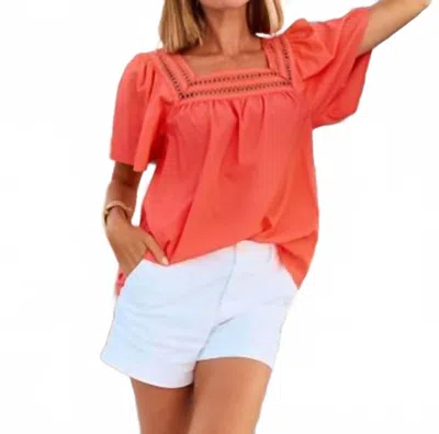 Mary Square Heidi Blouse In Coral In Pink