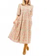 Mary Square Eleanor Midi Dress In Gossemar Wings Collar In Animal Print