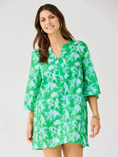 Mary Square Elizabeth Beach Dress In Tiki Tropics In Green