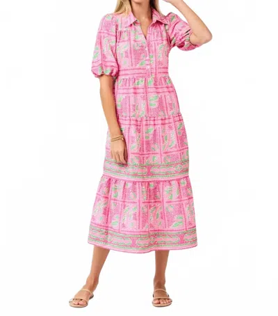 Mary Square Eloise Trellis Tiles Dress In Pink