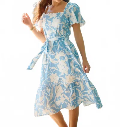 Mary Square Emery Dress In Blue