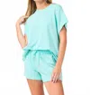 Mary Square Emily Top & Shorts Set In Turquoise In Blue