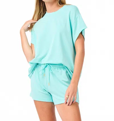 Mary Square Emily Top & Shorts Set In Turquoise In Blue