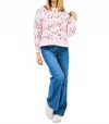 Mary Square Fa La La Lights Sweatshirt In Pink Millie In Blue