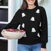 Mary Square Ghosts Sequin Sweatshirt In Black